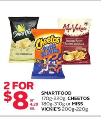 Rexall Smartfood 170g-220g, cheetos 180g-310g or miss vickie's 200g-220g offer