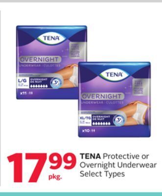 Rexall Tena protective or overnight underwear offer
