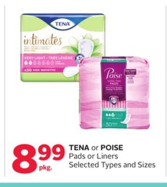 Rexall Tena or poise pads or liners offer