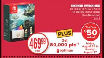 Shoppers Drug Mart Nintendo switch oled offer