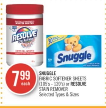 Shoppers Drug Mart Snuggle fabric softener sheet 105's 120's or resolve offer
