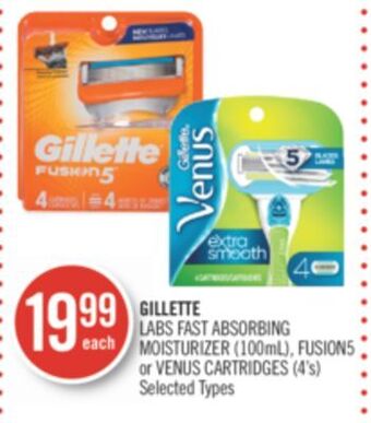Shoppers Drug Mart Gillette labs fast absorbing moisturizer (100ml), fusion5 or venus cartridges (4's) offer