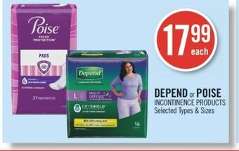 Shoppers Drug Mart Depend or poise incontinence products offer