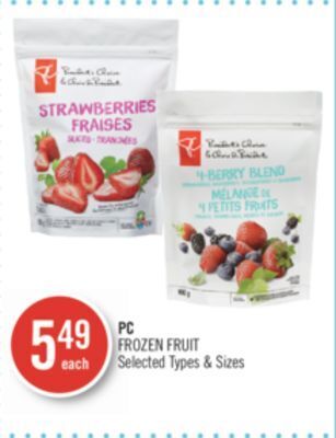 Shoppers Drug Mart Pc frozen fruit offer
