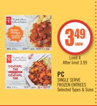 Shoppers Drug Mart Pc single serve frozen entrees offer