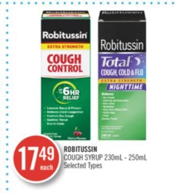 Shoppers Drug Mart Robitussin cough syrup offer