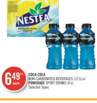 Shoppers Drug Mart Coca-cola non-carbonated beverages (12's) or powerade sport drinks (6's) offer