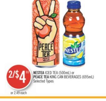 Shoppers Drug Mart Nestea iced tea (500ml) or peace tea king can beverages (695ml) offer