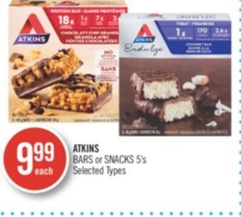Shoppers Drug Mart Atkins bars or snacks offer