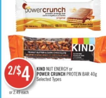 Shoppers Drug Mart Kind nut energy or power crunch protein bar offer