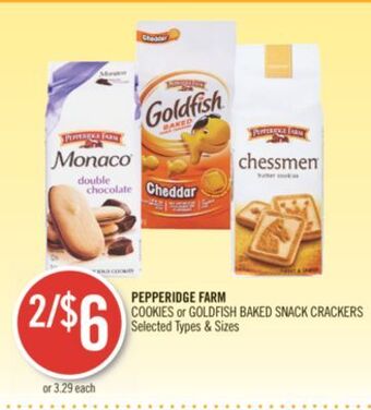 Shoppers Drug Mart Pepperidge farm cookies or goldfish baked snack crackers offer