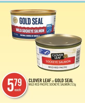 Shoppers Drug Mart Clover leaf or gold seal wild red pacific sockeye salmon offer