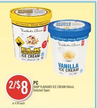 Shoppers Drug Mart Pc shop flavours ice cream 946ml offer