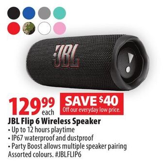 London Drugs Jbl flip 6 wireless speaker offer