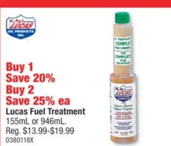 PartSource Lucas fuel treatment offer