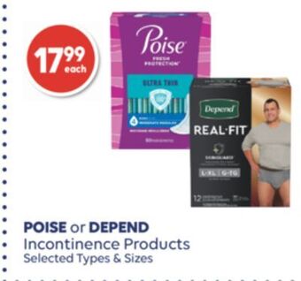 Wellwise by Shoppers Poise or depend incontinence products offer