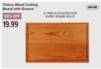 Linen Chest Cherry wood cutting board with groove offer