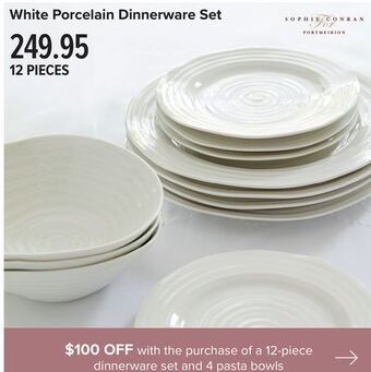 Linen Chest White porcelain dinnerware set offer