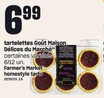 Provigo Farmer's Market homestyle tarts offer