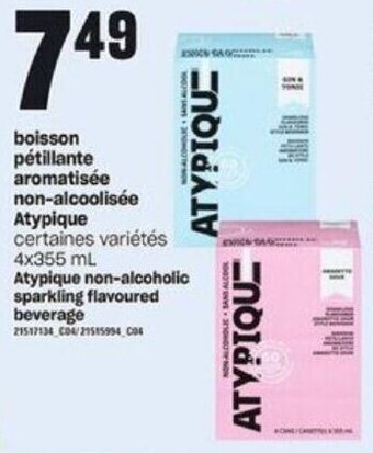Provigo Atypique non-alcoholic sparkling flavoured beverage 4 x 355 ml offer