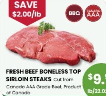 Coppa's Fresh Market FRESH BEEF BONELESS TOP SIRLOIN STEAKS offer