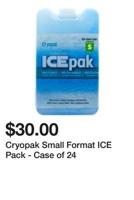 Dollarama Cryopak small format ice pack - case of 24 offer