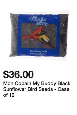 Dollarama Mon copain my buddy black sunflower bird seeds - case of 16 offer