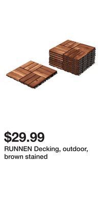 IKEA Runnen decking, outdoor, brown stained offer