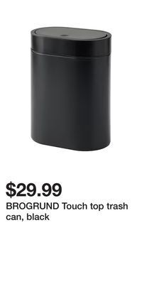 IKEA Brogrund touch top trash can, black offer