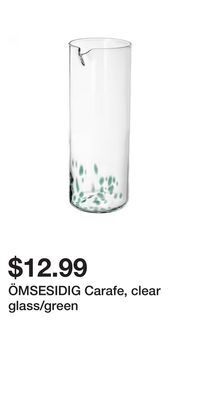 IKEA Ömsesidig carafe, clear glass/green offer