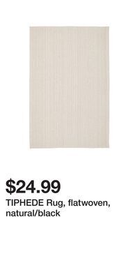 IKEA Tiphede rug, flatwoven, natural/black offer