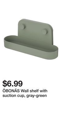 IKEA Öbonäs wall shelf with suction cup, gray-green offer