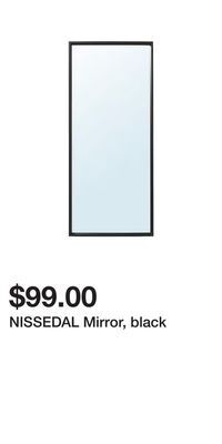 IKEA Nissedal mirror, black offer