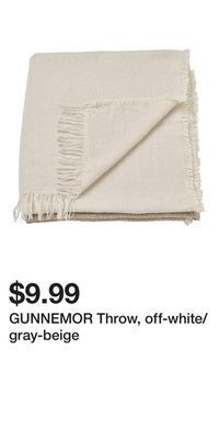 IKEA Gunnemor throw, off-white/gray-beige offer