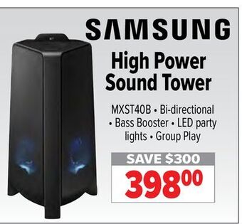 2001 Audio Video Samsung high power sound tower offer