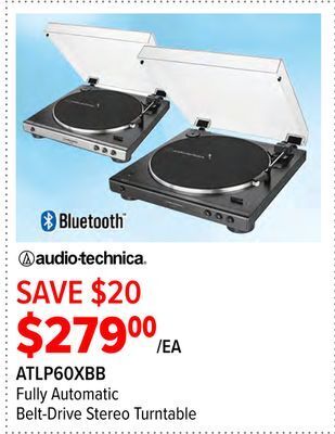 2001 Audio Video Audio-technica fully automatic belt-drive stereo turntable offer