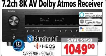 2001 Audio Video Denon 7.2ch 8k av dolby atmos receiver offer