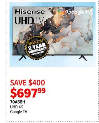 2001 Audio Video Hisense uhd 4k google tv offer