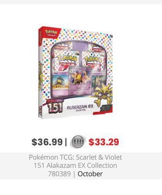 GameStop Pokémon tcg: scarlet & violet 151 alakazam ex collection offer