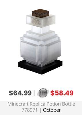 GameStop Minecraft replica potion bottle offer