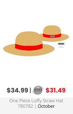 GameStop One piece luffy straw hat offer