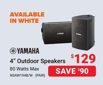 Visions Electronics Yamaha 4 outdoor speakers offer