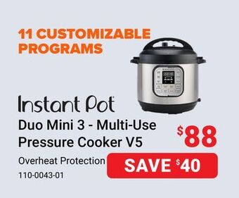 Visions Electronics Instant pot duo mini 3 - multi-use pressure cooker v5 offer
