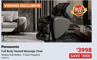 Visions Electronics Panasonic full body heated massage chair offer