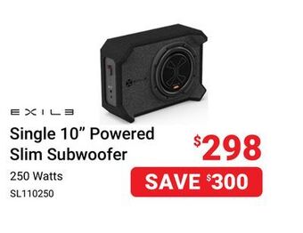 Visions Electronics Exile single 10 powered slim subwoofer offer