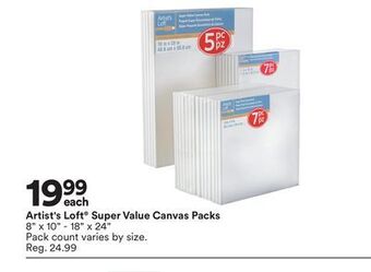 Michaels Artist's loft super value canvas packs offer