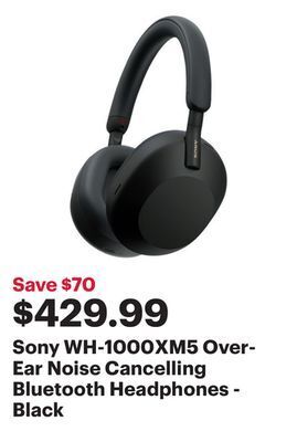 Best Buy Sony wh-1000xm5 over-ear noise cancelling bluetooth headphones - black offer