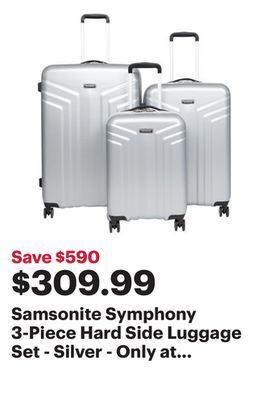 Best Buy Samsonite symphony 3-piece hard side luggage set - silver - only at best buy offer