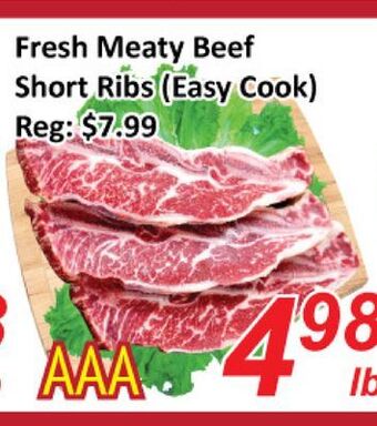Seasons Foodmart Fresh meaty beef short ribs (easy cook) offer