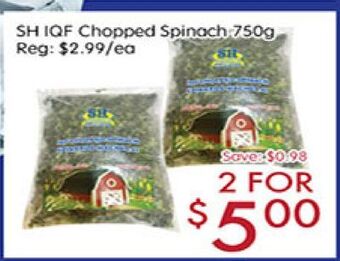 Sunny Food Mart Sh iqf chopped spinach offer